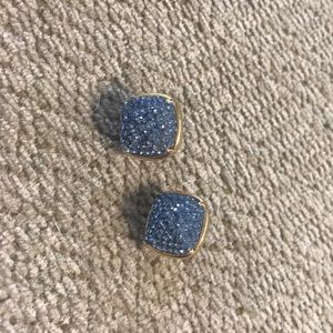 Blue Kate Spade Pave earrings